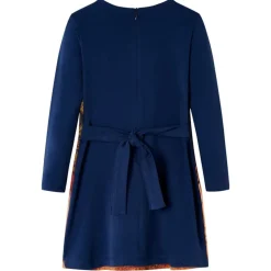 Kinderjurk met lange mouwen 104 marineblauw
