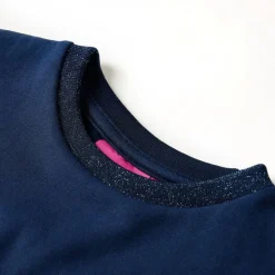 Kinderjurk met lange mouwen 92 marineblauw