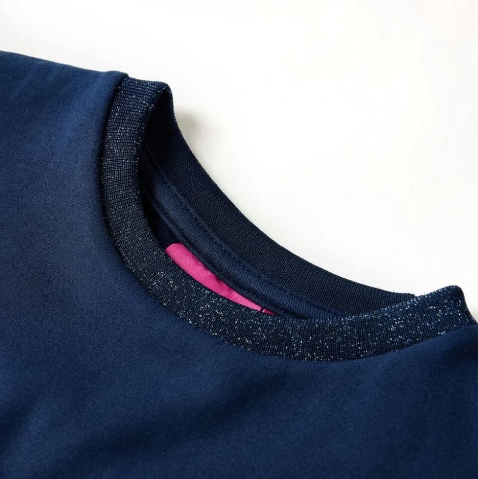Kinderjurk met lange mouwen 92 marineblauw