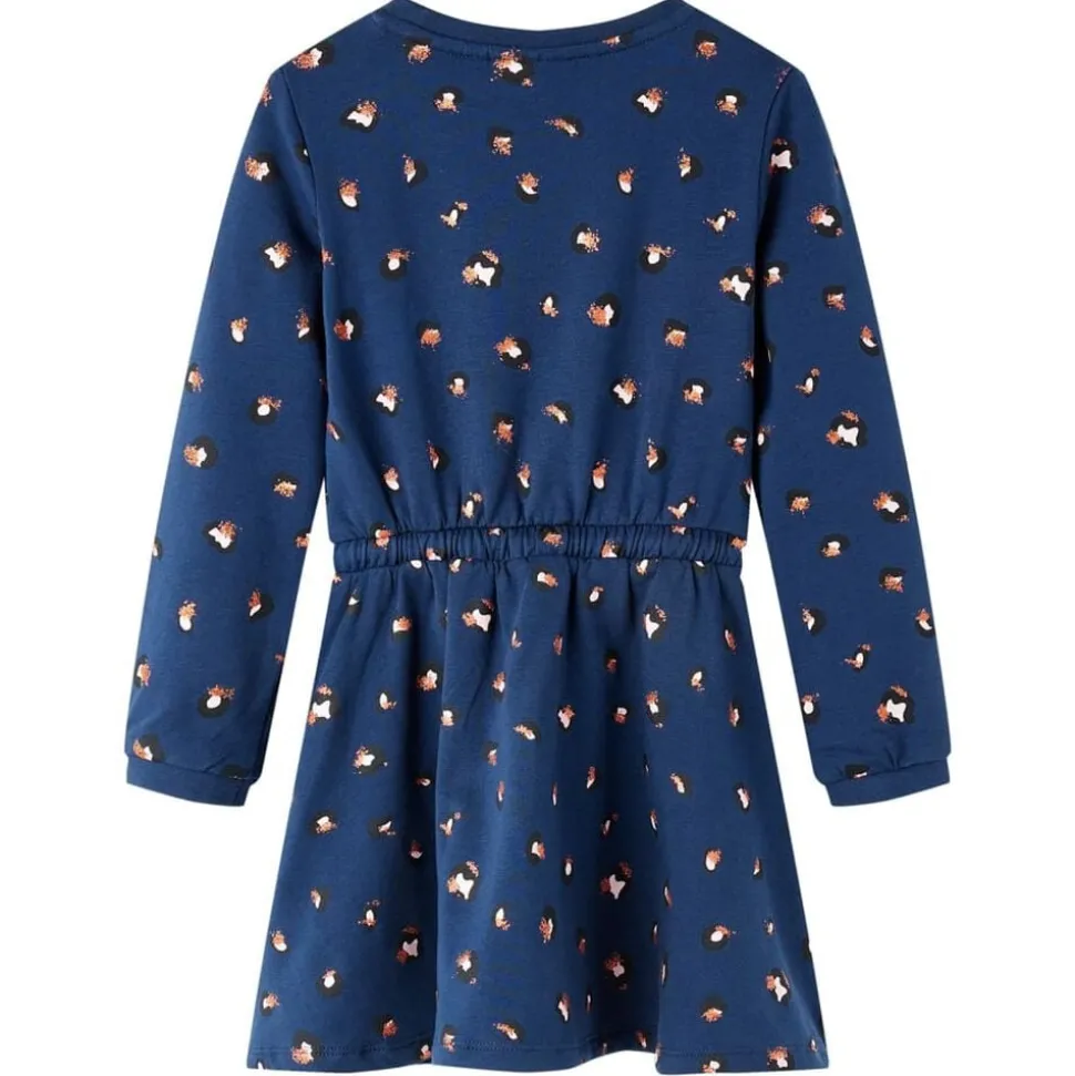 Kinderjurk met lange mouwen 104 marineblauw