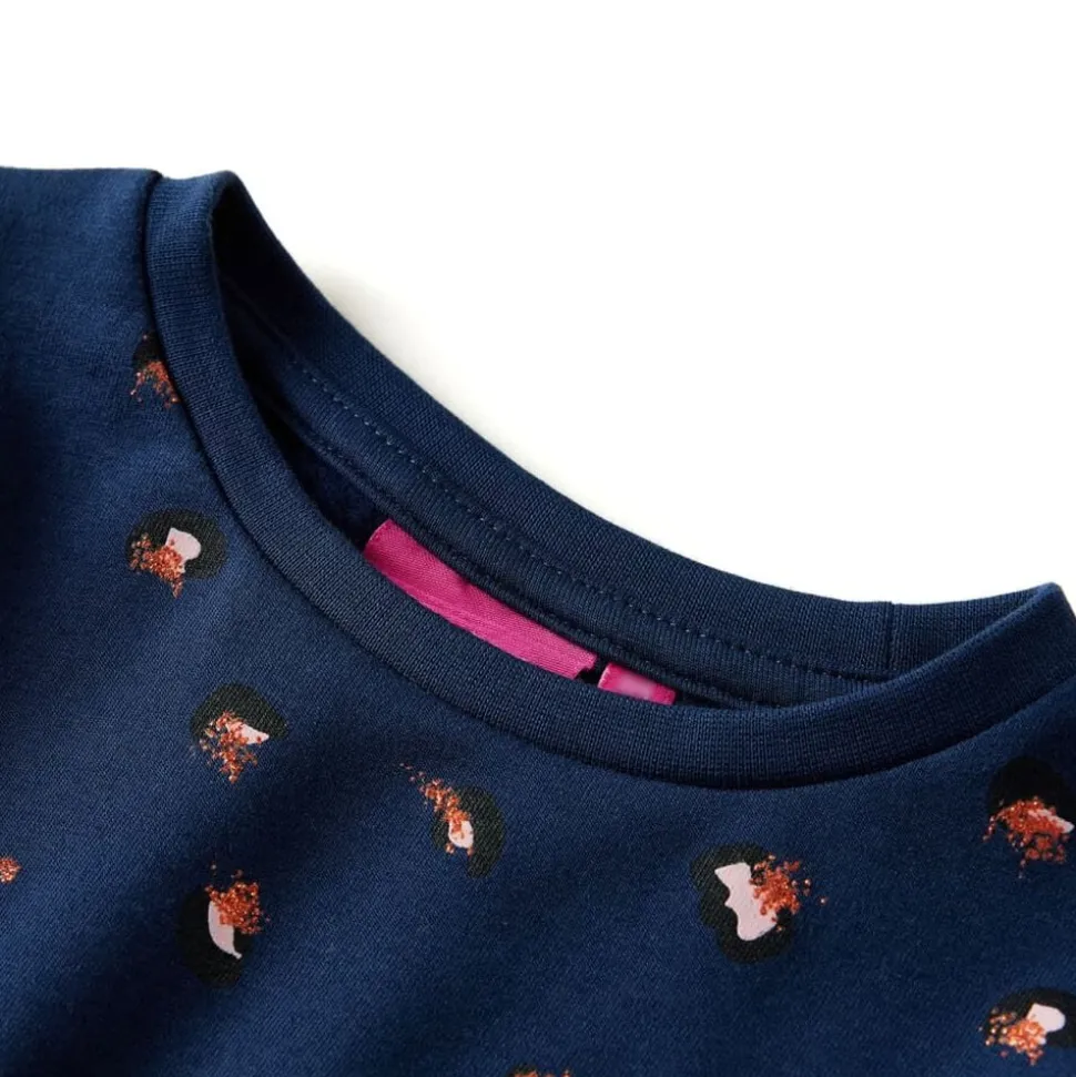 Kinderjurk met lange mouwen 104 marineblauw