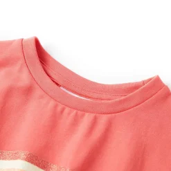 Kinderjurk met trekkoord 104 koraalkleurig