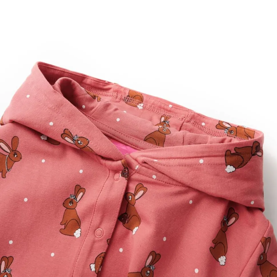 Kinderonesie met capuchon 92 oudroze