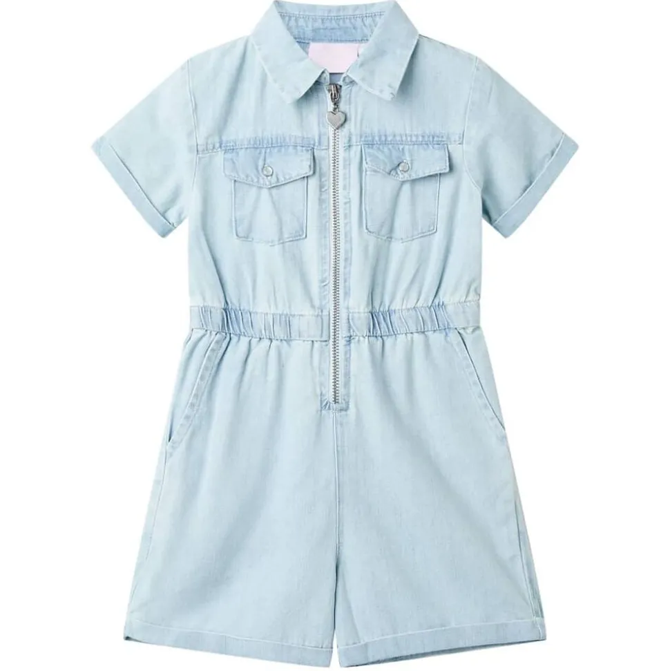 Kinderonesie met korte mouwen 92 zachtblauw