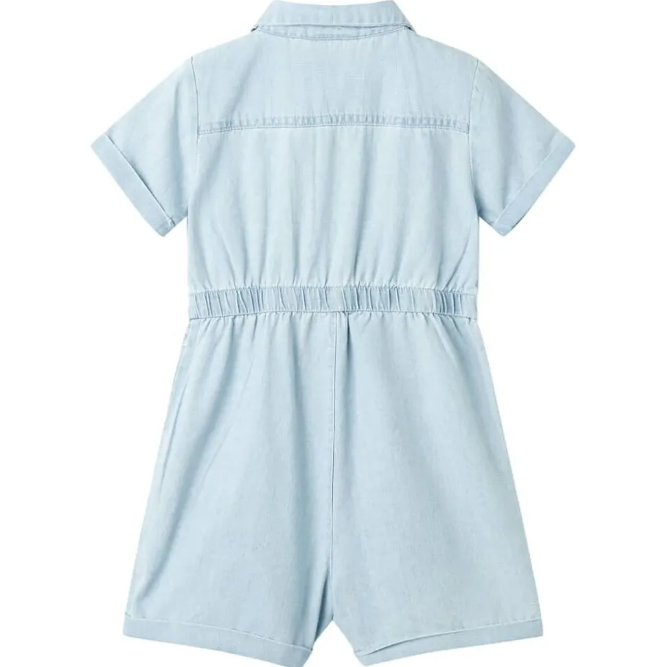 Kinderonesie met korte mouwen 92 zachtblauw