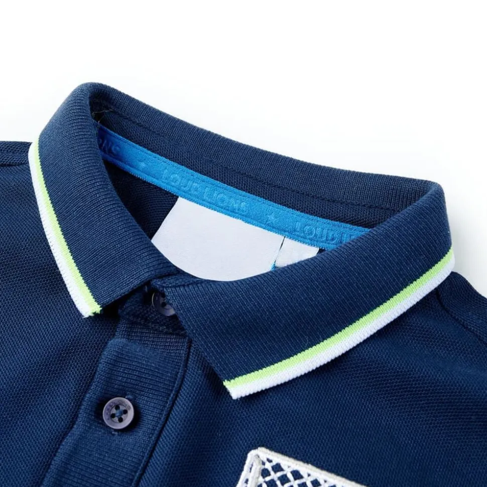 Kinderpoloshirt 116 marineblauw