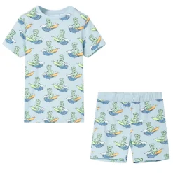 Kinderpyjama met korte mouwen 104 lichtblauw