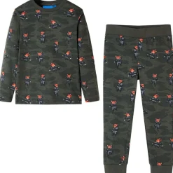 Kinderpyjama met lange mouwen 92 kakikleurig