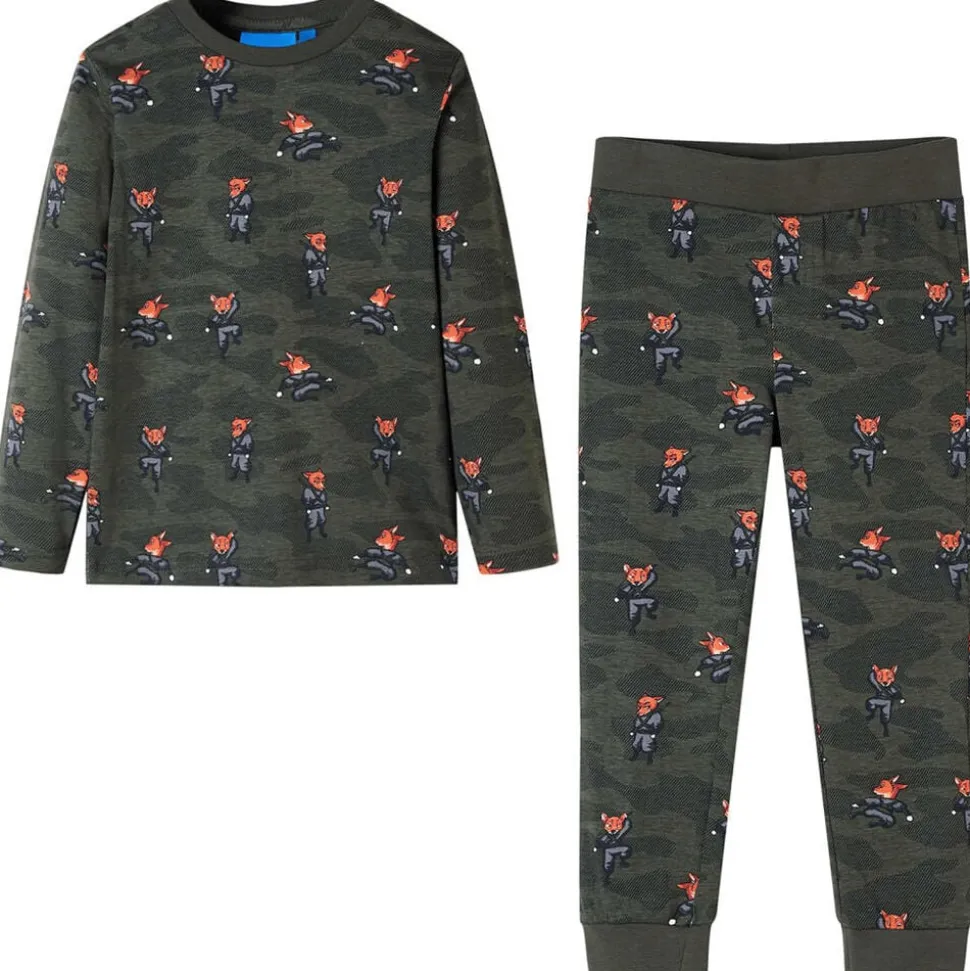 Kinderpyjama met lange mouwen 92 kakikleurig