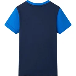 Kindershirt 104 blauw en marineblauw