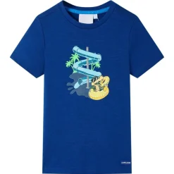 Kindershirt 128 donkerblauw