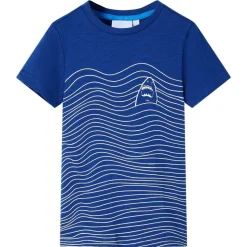 Kindershirt 128 donkerblauw