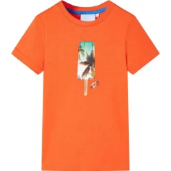Kindershirt 128 donkeroranje