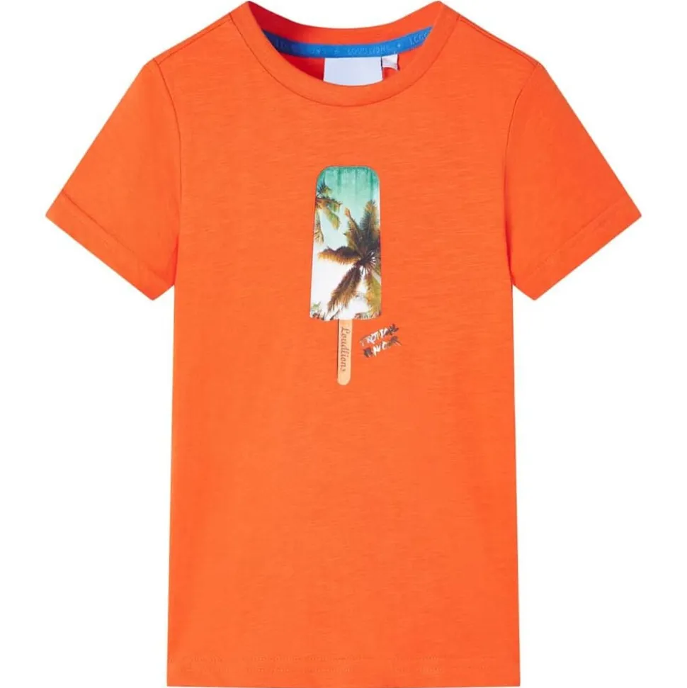 Kindershirt 128 donkeroranje