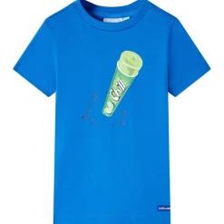 Kindershirt 116 felblauw