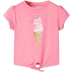 Kindershirt 92 fluorescerend felroze