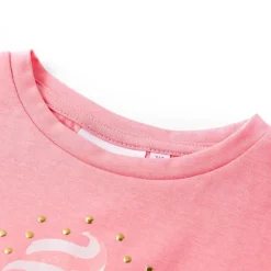 Kindershirt 92 fluorescerend felroze