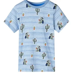 Kindershirt 128 gemengd blauw