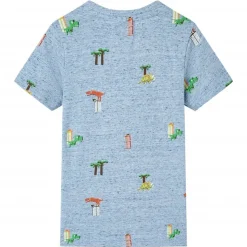 Kindershirt 104 gemêleerd blauw