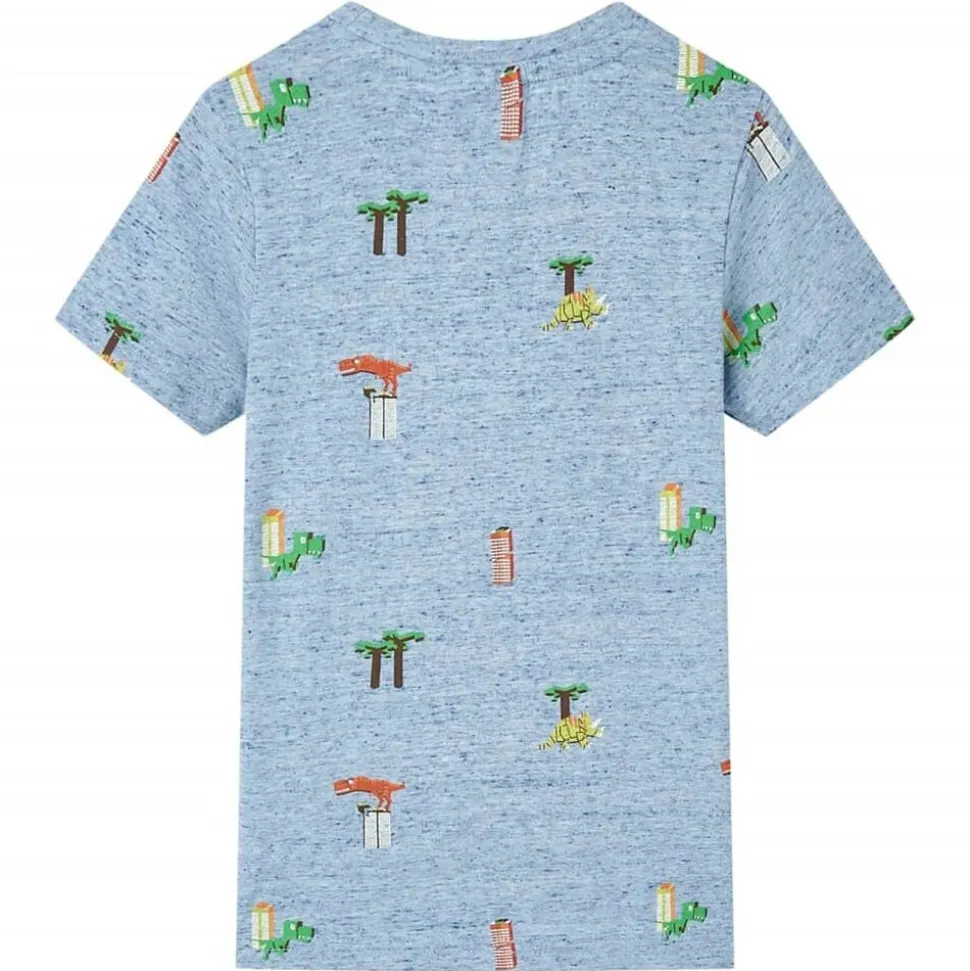 Kindershirt 104 gemêleerd blauw