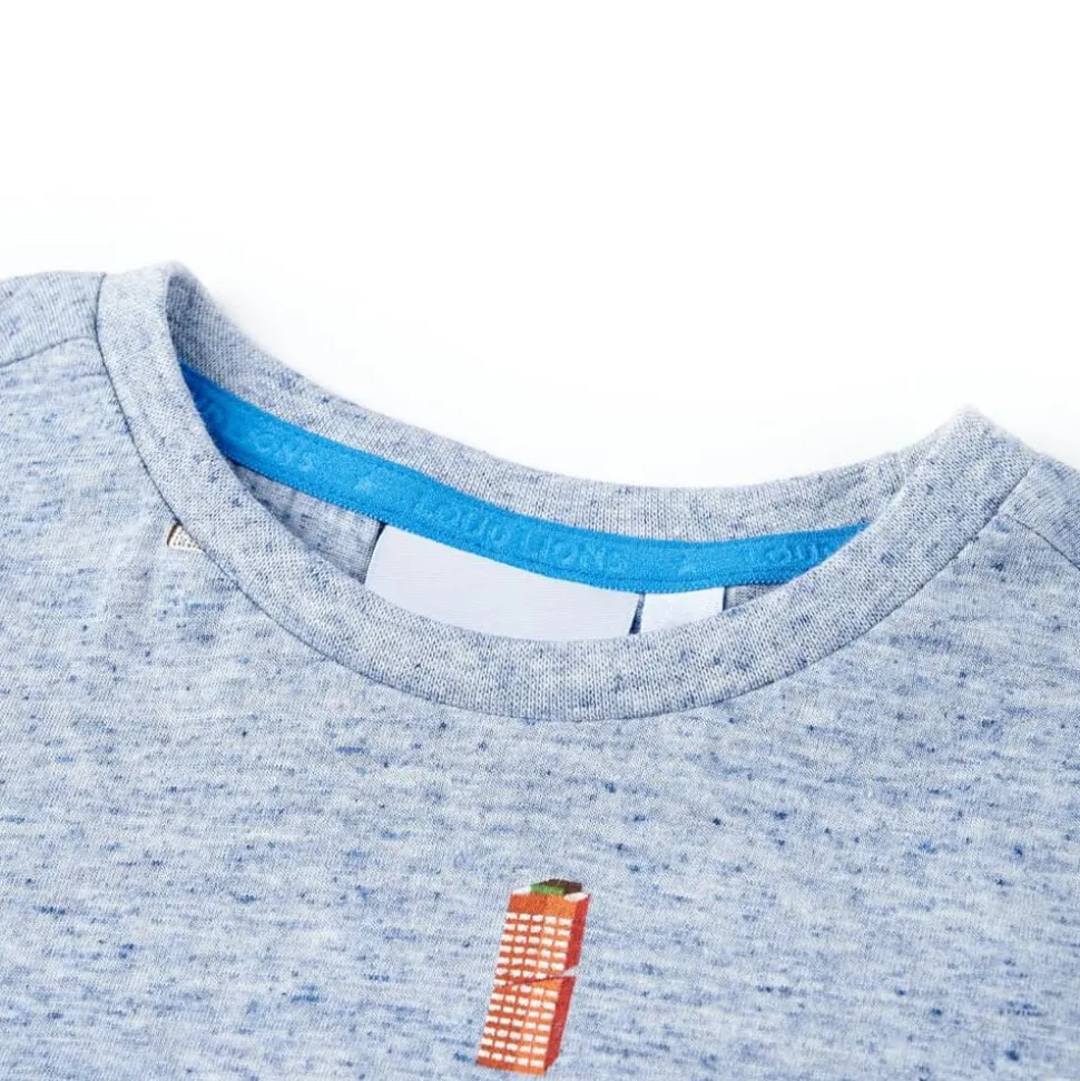 Kindershirt 104 gemêleerd blauw