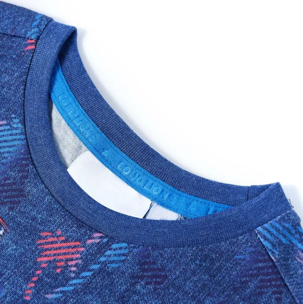 Kindershirt 104 gemêleerd donkerblauw