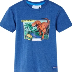 Kindershirt 116 gemêleerd donkerblauw