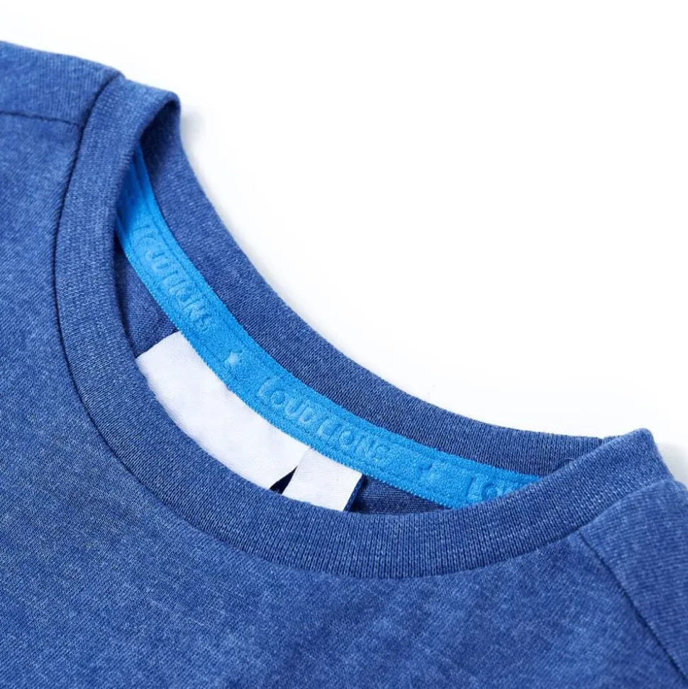 Kindershirt 116 gemêleerd donkerblauw