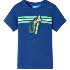 Kindershirt 128 gemêleerd donkerblauw