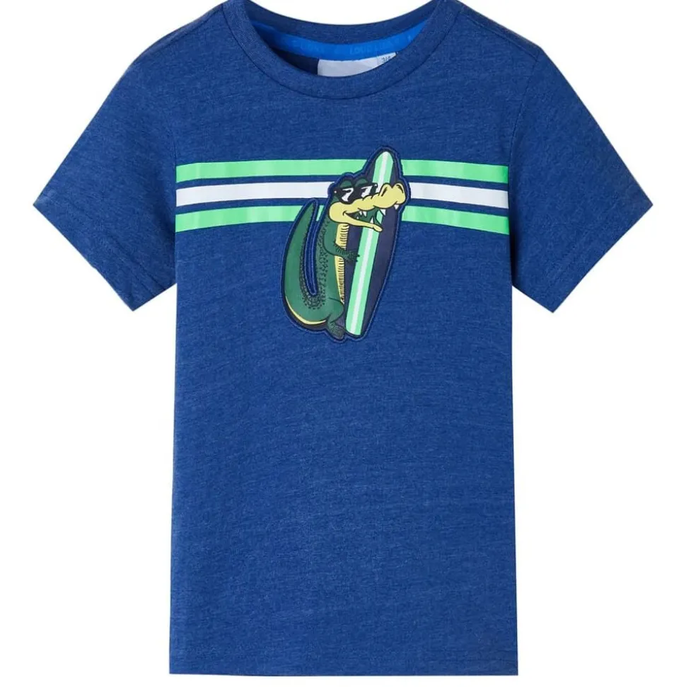 Kindershirt 128 gemêleerd donkerblauw