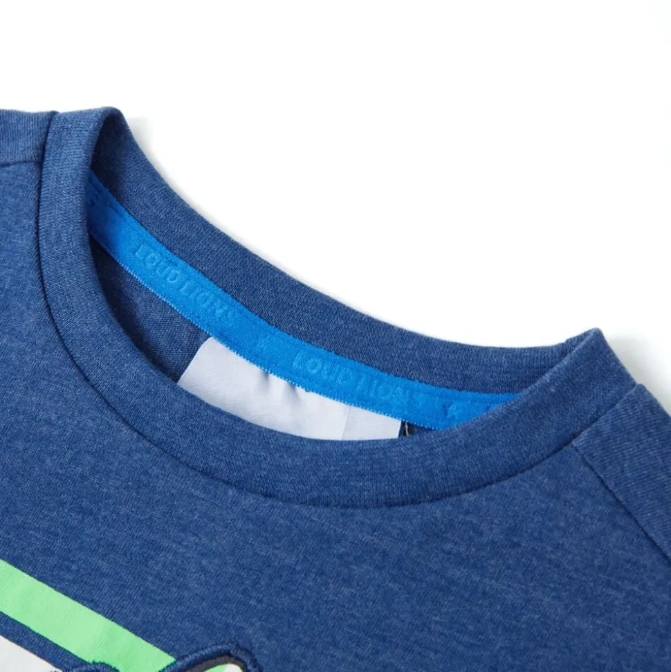 Kindershirt 128 gemêleerd donkerblauw