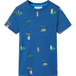 Kindershirt 104 gemêleerd donkerblauw
