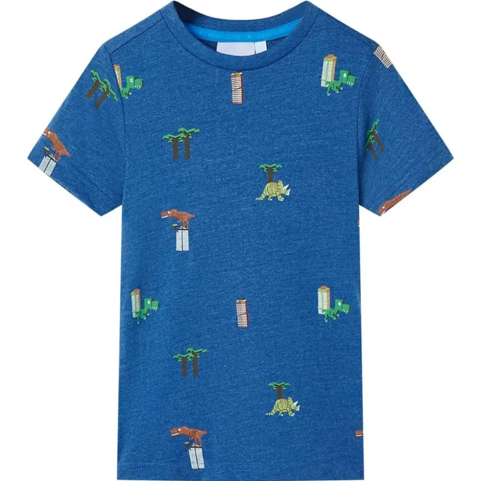 Kindershirt 104 gemêleerd donkerblauw