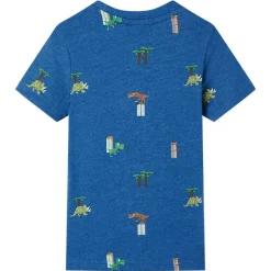 Kindershirt 104 gemêleerd donkerblauw