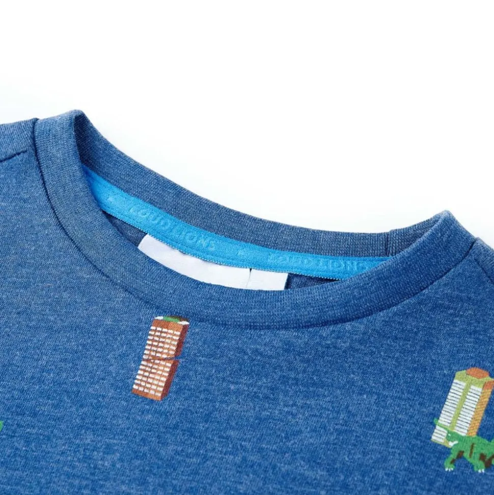 Kindershirt 104 gemêleerd donkerblauw