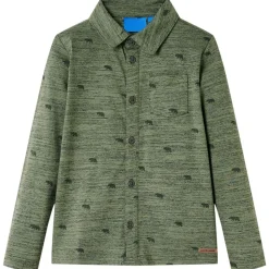 Kindershirt 104 gemêleerd kakikleurig
