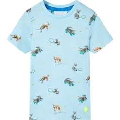Kindershirt 116 gemêleerd lichtblauw