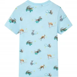Kindershirt 116 gemêleerd lichtblauw
