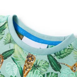 Kindershirt 128 gemêleerd lichtgroen