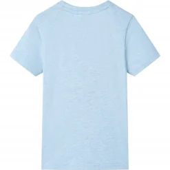 Kindershirt 104 gemêleerd zachtblauw