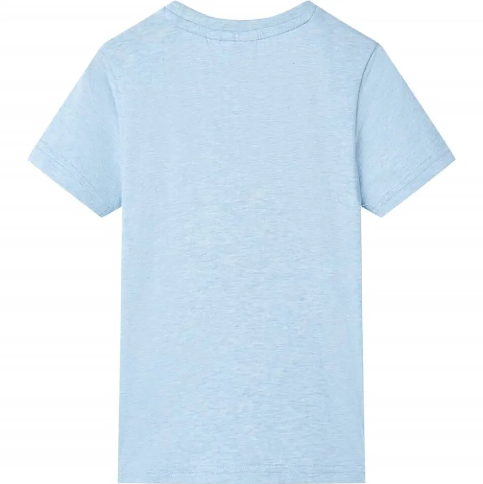 Kindershirt 104 gemêleerd zachtblauw