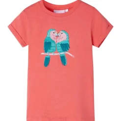 Kindershirt 104 koraalkleurig