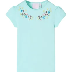 Kindershirt 128 lichtzeeblauw