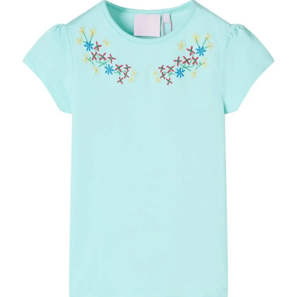 Kindershirt 128 lichtzeeblauw