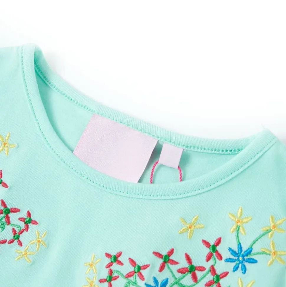 Kindershirt 128 lichtzeeblauw