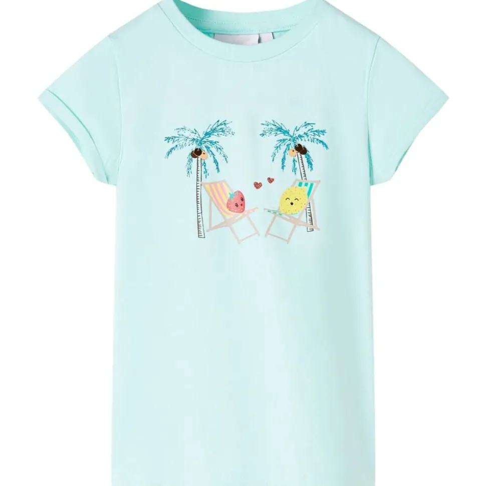 Kindershirt 128 lichtzeeblauw