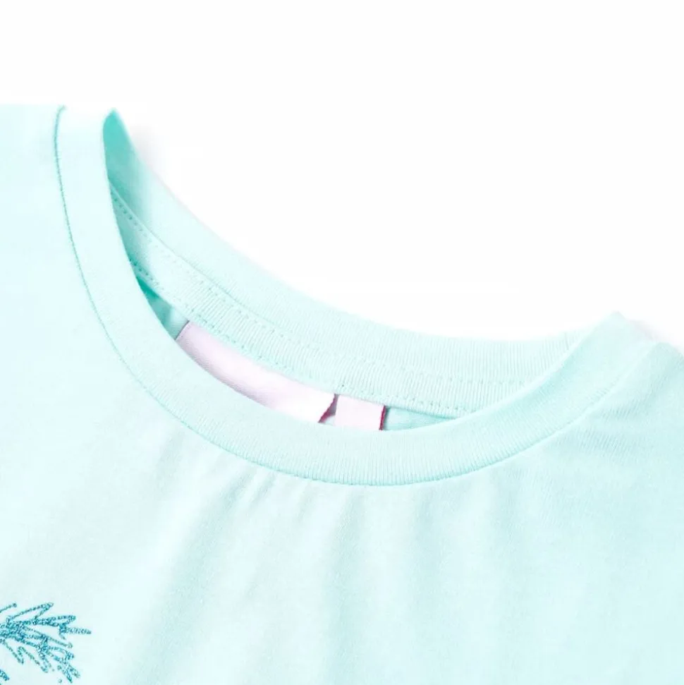 Kindershirt 128 lichtzeeblauw