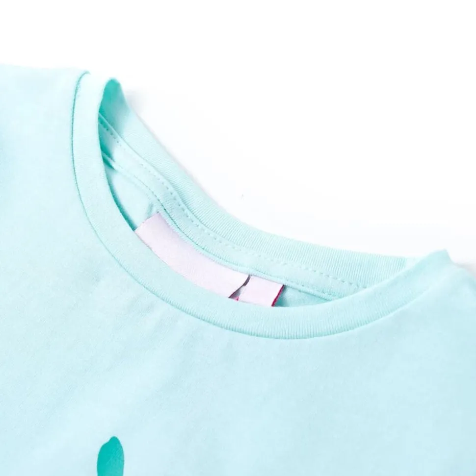 Kindershirt 116 lichtzeeblauw