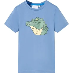 Kindershirt 128 middenblauw