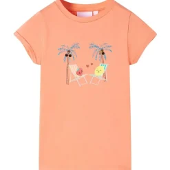 Kindershirt 128 perzikkleurig